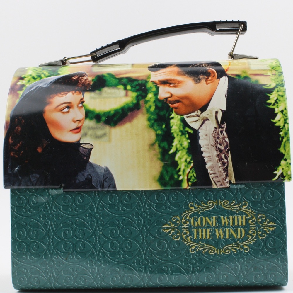 Gone With The Wind Dome Tin Tote Metal Lunchbox Vandor Movie Memorabilia‎